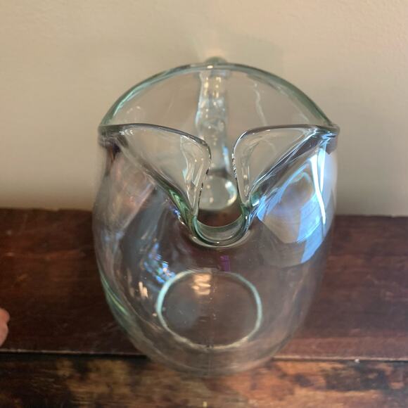Vintage Tall 11" Arthur Court Crystal Glass‎ Large Pitcher Jug Kitchenware - Picture 8 of 10